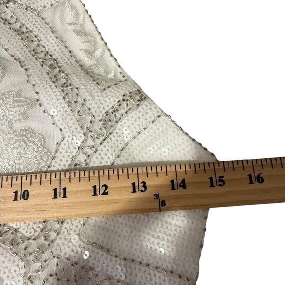 Lulus Tell Me Everything White Beaded Halter Formal Gown NWT Size Small - Picture 11 of 12